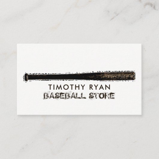 Muddy Baseball Bat, Baseball Player, Coach Visitenkarte (Vorderseite)