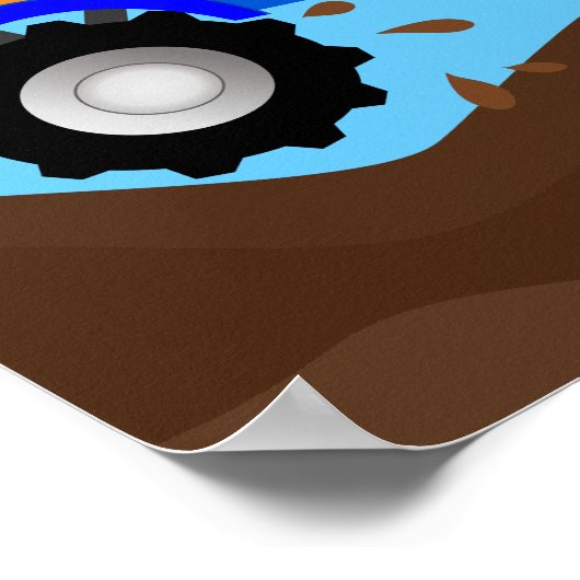Muddy Blue Monster Truck Personalisiert Poster (Ecke)