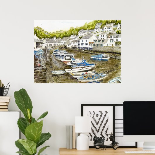 'Muddy Bottoms (Polperro)' Print Poster (Heimbüro)