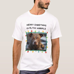 Muddy Brown Dog Funny Herren Weihnachten T-Shirt