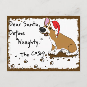Muddy Christmas Corgi Feiertagspostkarte