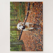 Muddy Dog im Herbst Puzzle (Vertikal)