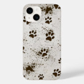 Muddy Dog Paw Prints Case-Mate iPhone Hülle (Rückseite)