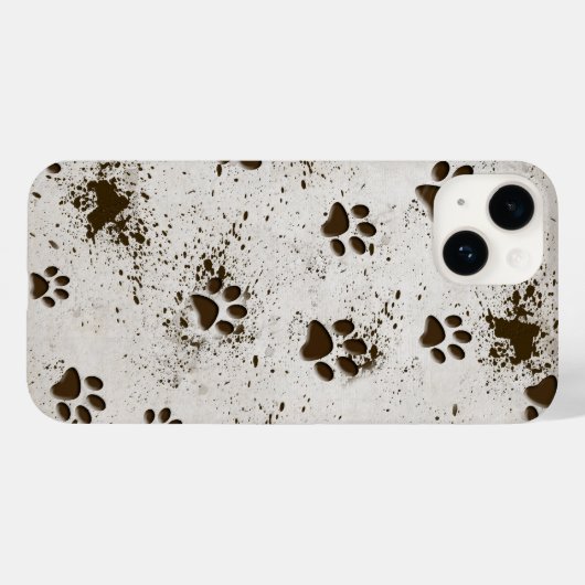 Muddy Dog Paw Prints Case-Mate iPhone Hülle (Rückseite (Horizontal))