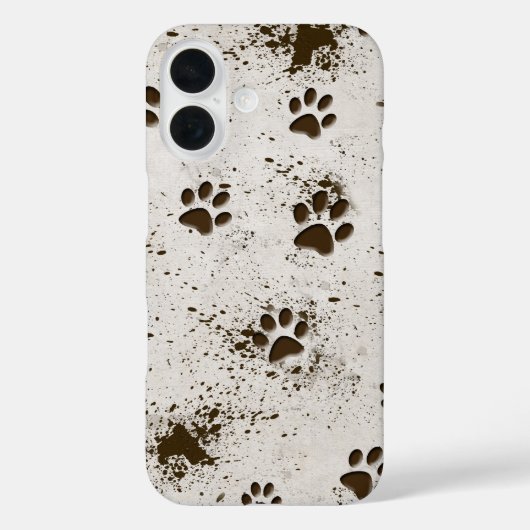 Muddy Dog Paws Prints Case-Mate iPhone Hülle (Rückseite)