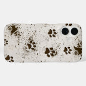 Muddy Dog Paws Prints Case-Mate iPhone Hülle (Rückseite (Horizontal))