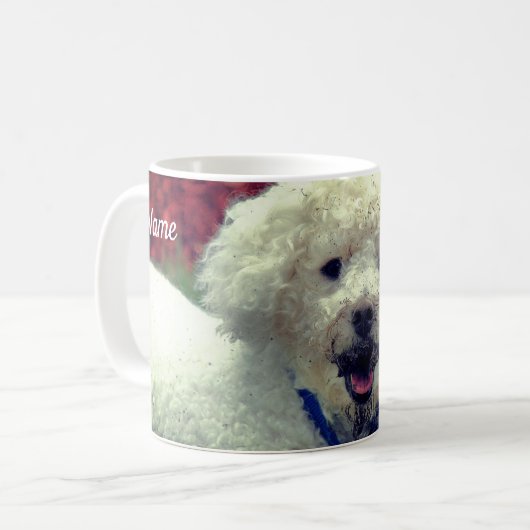 Muddy Faced Poodle Funny Dog Personalisiert Kaffeetasse (Vorderseite Links)