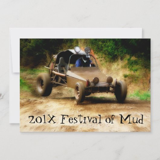 Muddy Mudfest Dunebuggy 4x4ing-Ereignis Einladung (Vorderseite)