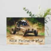 Muddy Mudfest Dunebuggy 4x4ing-Ereignis Einladung (Stehend Vorderseite)