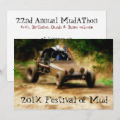 Muddy Mudfest Dunebuggy 4x4ing-Ereignis Einladung (Vorne/Hinten)