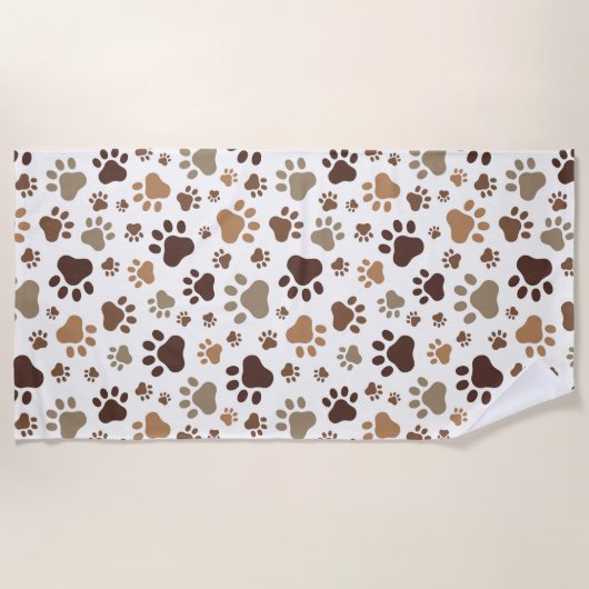 Muddy Paw Prints Beach Towel Strandtuch (Vorderseite)