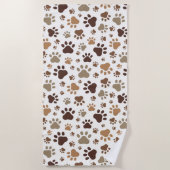 Muddy Paw Prints Beach Towel Strandtuch (Vorderseite)