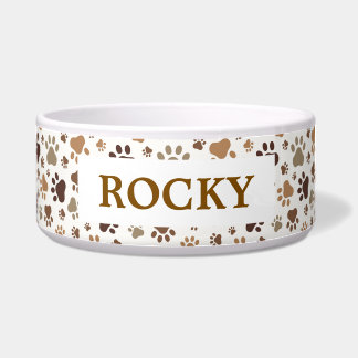 Muddy Paw Prints - Large Personalised Pet Bowl Napf