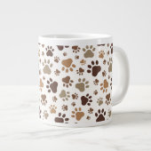 Muddy Paw Prints Mug Jumbo-Tasse (Vorderseite Rechts)