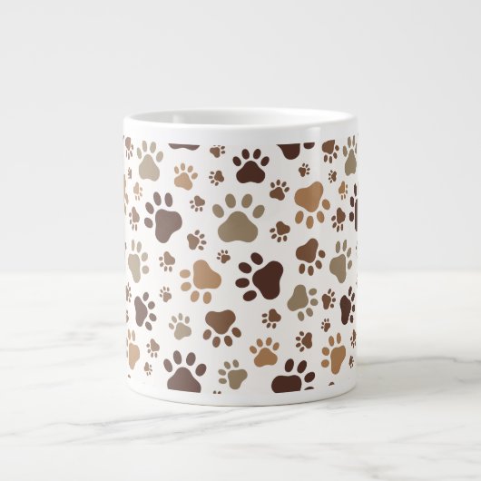 Muddy Paw Prints Mug Jumbo-Tasse (Vorderseite)