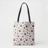 Muddy Paw Prints Tote Bag Tasche (Vorderseite)