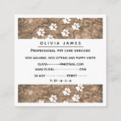 Muddy Pfoten druckt berufliche Hundehundepflege Quadratische Visitenkarte (Rückseite)