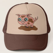 Muddy Pig Fun Trucker Hat für Kinder und Erwachsen Truckerkappe (Vorderseite)