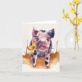 Muddy Piggy Karte (Gelbe Blume)