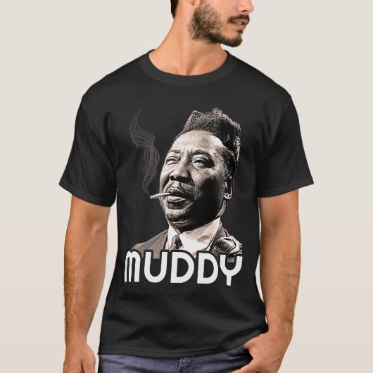 Muddy Waters Retro Blues Music Legend T-Shirt (Vorderseite)