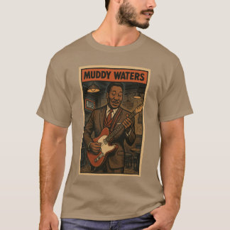 Muddy Waters Vintage Blues Gitarrist Retro Art gif T-Shirt