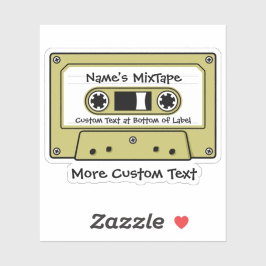 Muddy Yellow Audio Cassette Tape Aufkleber (Blatt)