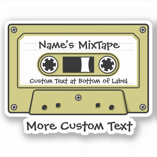 Muddy Yellow Audio Cassette Tape Aufkleber (Vorderseite)