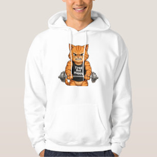 Müde aber glückliche Fitness-Katze Bodybuilder Gew Hoodie