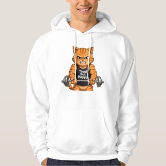 Müde aber glückliche Fitness-Katze Bodybuilder Gew Hoodie