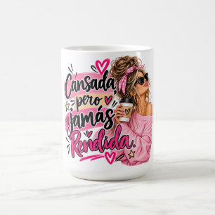 Müde, aber niemals aufgegeben – Lustige Motivation Kaffeetasse
