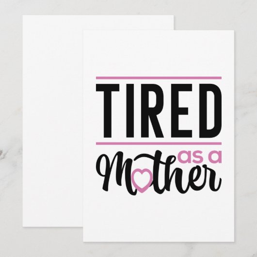 müde als Mutter Dankeskarte (Vorne/Hinten)