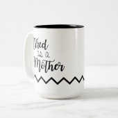 Müde als Mutter-Kaffee-Tasse Zweifarbige Tasse (Vorderseite Links)