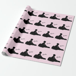 Müde Ballerina Personalisiert mit Namen Pink Geschenkpapier