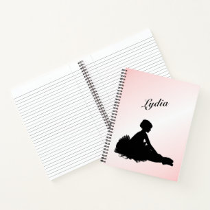 Müde Ballerina Personalisiert mit Namen Rosa Notizblock