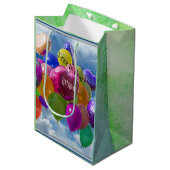 müde, frei nach Luft Mittlere Geschenktüte (Vorderseite Schrägansicht)