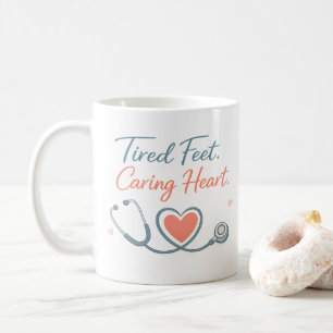 Müde Füße Sorgendes Herz – Schwestern Dank Design Kaffeetasse