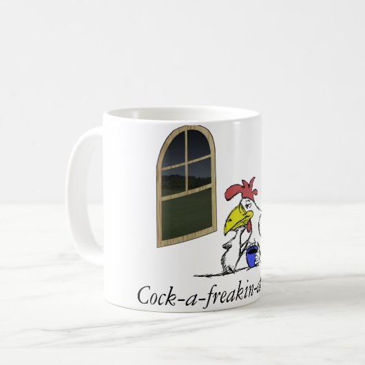 Müde Huhn-Kaffee-Tasse Kaffeetasse (Vorderseite Links)