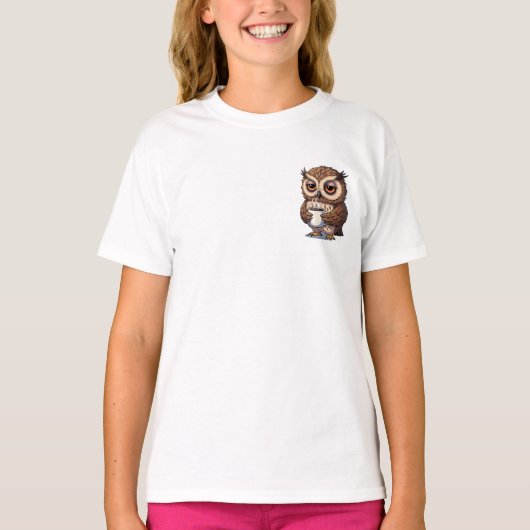 Müde Kaffee-Eule Kinder T-Shirt (Vorderseite)