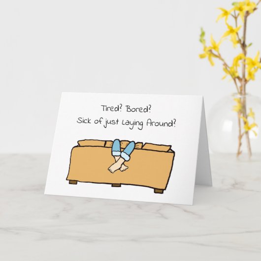 Müde, Langweile, Miss You Karte (Gelbe Blume)