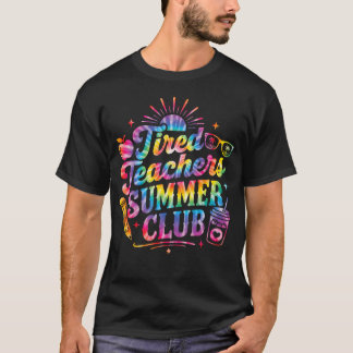 Müde Lehrer Sommerclub Lustiger Lehrer Retro T-Shirt