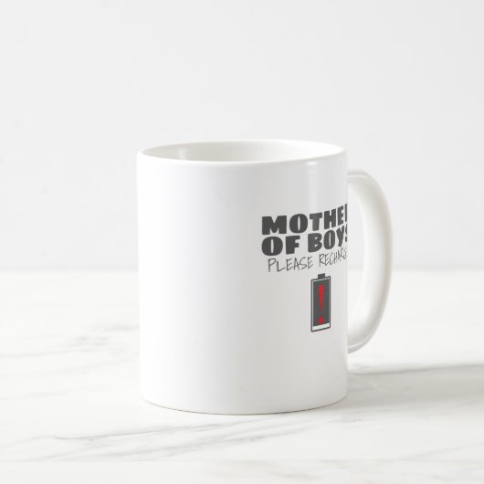 Müde Mama Mutter von Jungen Bitte lade Geschenke n Kaffeetasse (VorderseiteRechts)