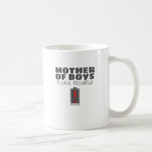 Müde Mama Mutter von Jungen Bitte lade Geschenke n Kaffeetasse (Rechts)