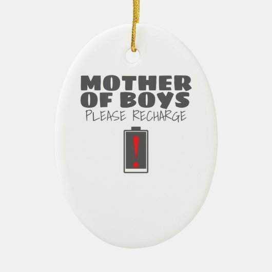 Müde Mama Mutter von Jungen Bitte lade Geschenke n Keramik Ornament (Vorne)