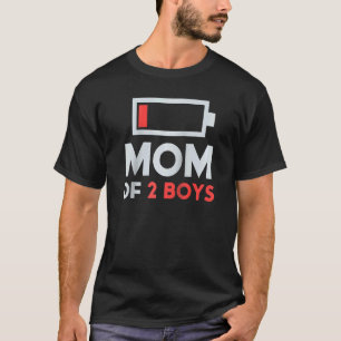 Müde Mama von 2 Jungen mit geringer Akkuzuführung T-Shirt