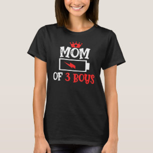 Müde Mama von 3 Jungen mit geringer Akkuzuführung T-Shirt