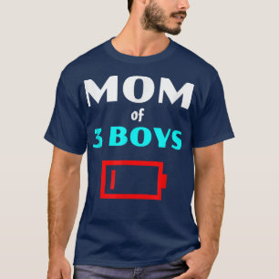 Müde Mama von 3 Jungen Mutter mit drei Sons Low Ba T-Shirt