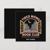 Müde Mamas Buchklub läuft auf Kaffee und Chaos Einladung (Vorne/Hinten)