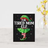 Müde Mutter Elf Weihnachten Mädchen Frauen Elf Squ Karte (Gelbe Blume)