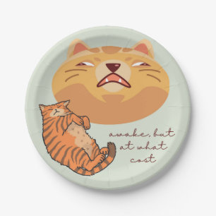 Müde Orange Katze Pappteller