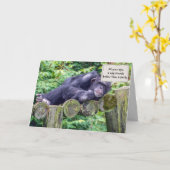 müde Schimpanse zum humorvollen Geburtstag Karte (Gelbe Blume)